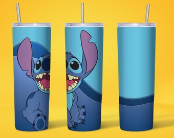 Diseño de sublimación para vaso delgado de Lilo y Stitch de 20 oz (archivo digital JPG)