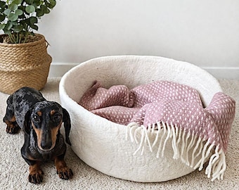 ECO Pets-säng, Tovad ull-djursäng, Designer-djursäng, husdjurshus, vänlig handgjord tovad ull-djursäng, kattbädd, hundbädd, naturlig ull