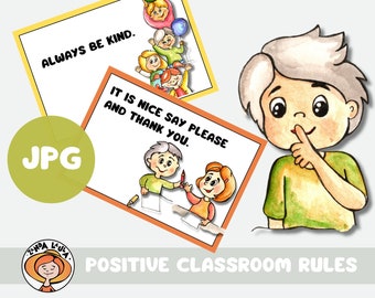 Positive classroom rules for kids. 12 Best Preschool Printables, Teacher, Learning, kindrergarten, Daycare,  PreK,Classroom Posters PDF, JPG