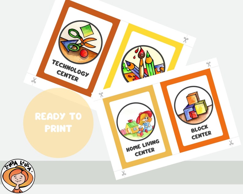 Classroom Center Signs: Set of 16 Printable Learning Station Labels ...