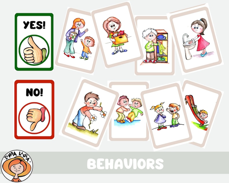 Behavior Sorting Cards: Good and Bad Choices - Classroom Printables ...
