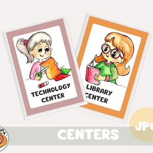 Colorful Center Signs for Preschool. Set of 11 Printable Classroom ...