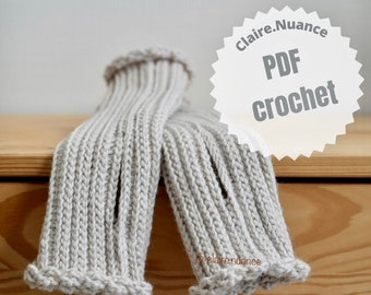 Patron mitaines au crochet effet tricot de Claire Nuance tutoriel PDF à télécharger en français