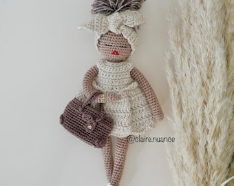 Amigurumi tutorial Boho doll “Annie the little ballerina” crochet pattern to download PDF available in French Claire Nuance