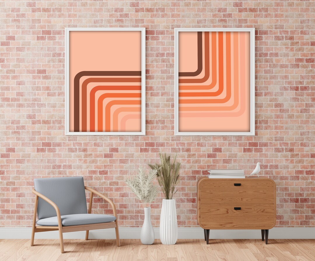 70s Two Piece Wall Decor, 70s Wall Decor, 70s Retro Home Decor, MCM ...