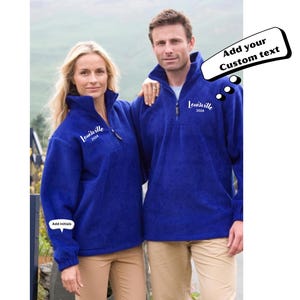 Personlised Unisex ZipUp Fleece jacket with Text/Name/Logo Embroidered,Custom Fleece Jacket, Workwear Uniforms with Logo/Text Embroidery