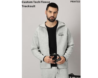 Chándal de forro polar CustomTech con logotipo o texto impreso, chándal unisex.