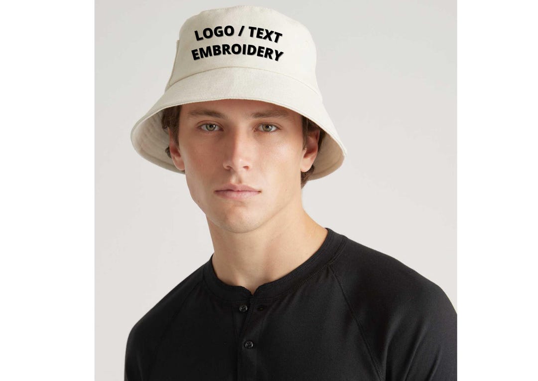 Custom Embroidered Text Bucket Hat, Organic Cotton Twill, UPF50+ - Etsy
