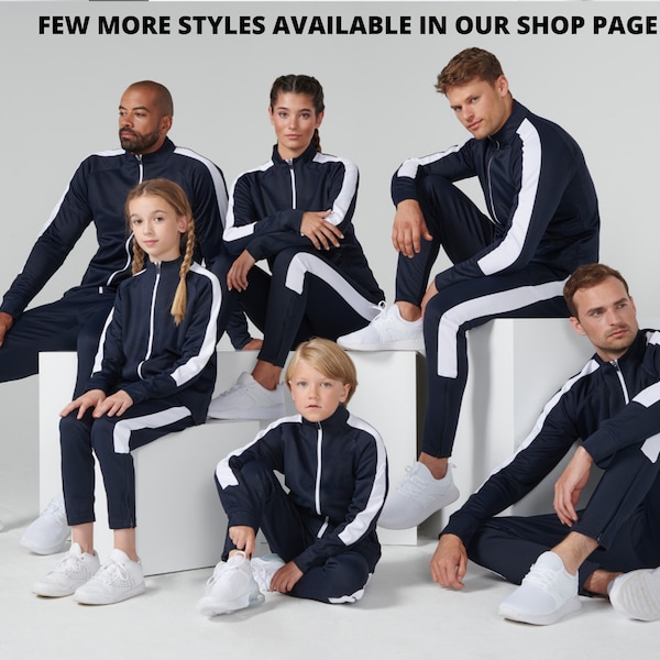 Adult Unisex 2 Piece Personalised Sports Tracksuit, Logo /Text on Tracksuits Embroidery ,Tracksuit Embroidery ,Plain Tracksuit