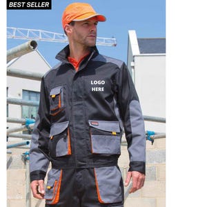 Personalised workwear Jacket /Work-Guard Jacket with Logo embroidery/Body warmer/Personalised utility Workwear/Custom Construction workwear
