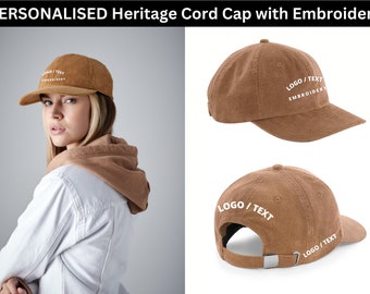 Gorra de pana bordada personalizada / Texto/logotipo personalizado