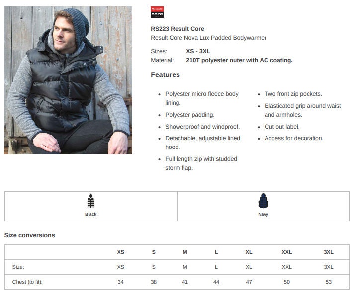 Gilet Termico Personalizzato Con Ricamo – Uneek Super Pro Body Warmer – Scrive Il Tuo Testo, Taglie S-3XL