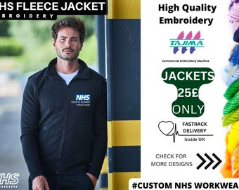 NHS Fleece Jacket Unisex /Nhs Uniforms/Nhs staff/Nhs/Nhs Rainbow embroidery /Nhs Jackets/Nhs Workwear/Nhs UK / Nhs Uniforms with Names