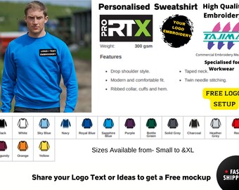 Sudadera bordada personalizada, texto o logotipo personalizado, cuello redondo unisex