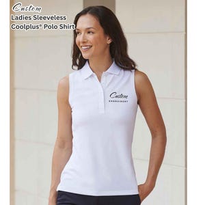 Women&#39;s Custom Golf Polo, Sleeveless Golf Polo, Golf Gift for Her, Women&#39;s Golf Gift, Ladies Polo, Perfect Gift for Wife, Girlfriend Gift