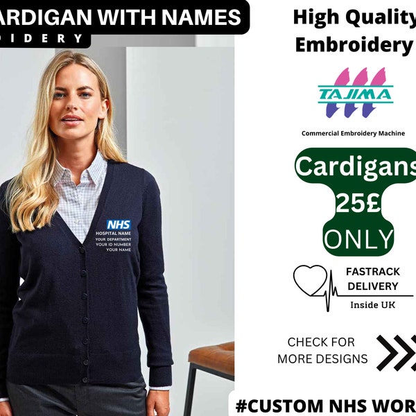 Nhs Cardigan / Rainbow Fleece NHS Rainbow Design UNIFORM / NHS / Cardigan/ Nhs Uniform / Nhs Embroidery /Nhs Staff Uniform