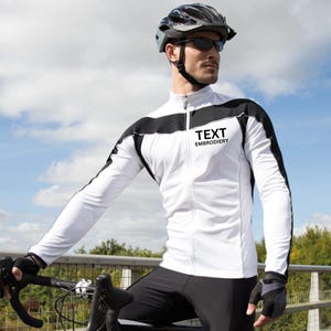 Embroidered Personalised cycling top with Text / Logo /Monograms, Cycling Tops, Customised cycling Tops, Personalised cycling tops