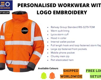 Logo Embroidered High Vis Workwear Jacket – Class 3, Reflective