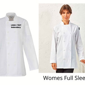 Veste de chef femme personnalisée, broderie de chef personnalisée, nom, texte, logo, veste de chef, veste de chef femme, veste de chef brodée. image 4