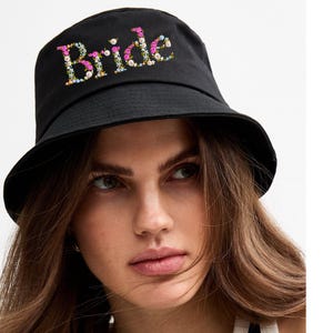 Bride Bucket Hat with floral embroidery | Bride Hat | Bride Cap | Bride Summer Hat | Honeymoon Hat | Bachelorette Baseball Hat