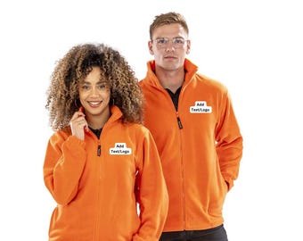 Personlised Micro Fleece Unisex Jacket with Name/Text/Logo Embroidered, Custom Fleece Jacket, workwear outdoor Jacket, Father&#39;s Day gift