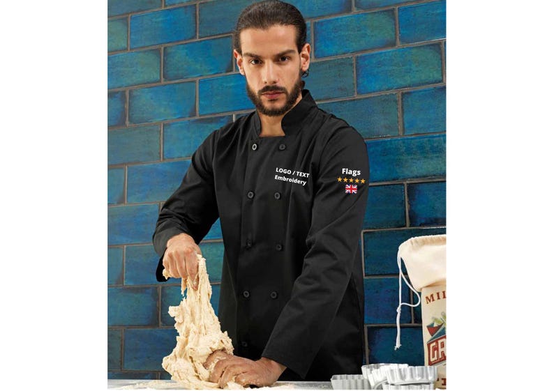 Personalized Chef Jacket, Custom Logo Embroidery, Unisex Workwear image 1