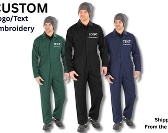 Custom Embroidered Mechanic Overalls – Personalised Coverall, Father's Day Gift, Garage Gifts
