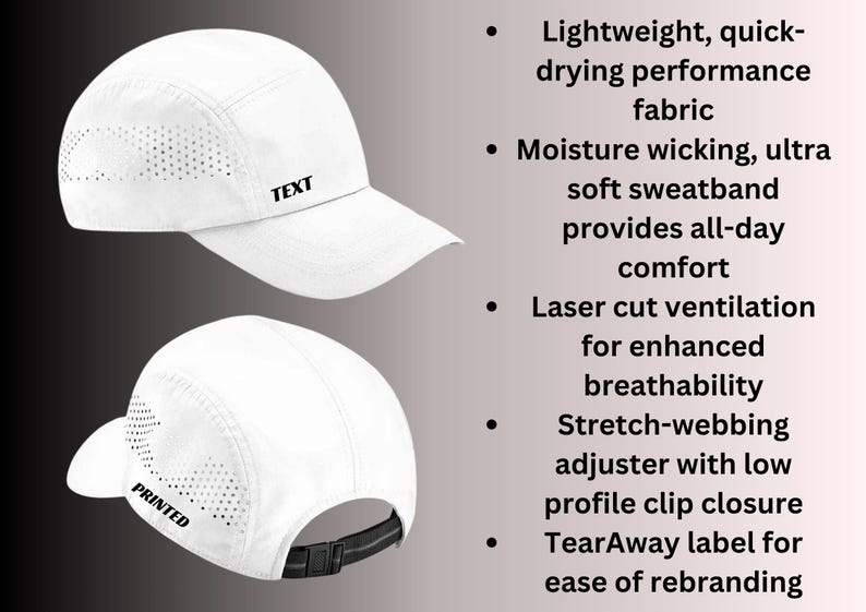 Custom Printed Running Cap | Personalized Lightweight Polyester Hat - Etsy