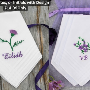 Personalised Embroidered Hankie Handkerchief /Hankies for Groom to be from his future Wife/Beautiful keepsake gift or present/Handkerchief image 3