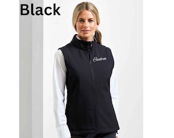 Personalized Women's Soft Shell Gilet, Embroidered Text & Logo