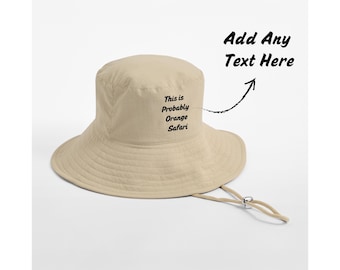 Embroidered Bucket Hat, Custom Text, UPF50+ Sun Protection