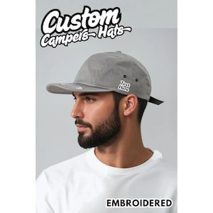 Custom Camper Hat ,5 Panel Hat, Personalised Embroidered Cap, Classic Low Profile, Custom Gift, CAmping Gifts, Gift For her/Him