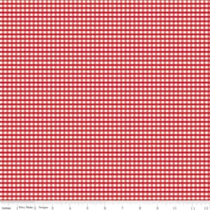 1/8&quot; Gingham in Red by Riley Blake Designs - Premium Cotton - Sold in 1/2 Yard Increments