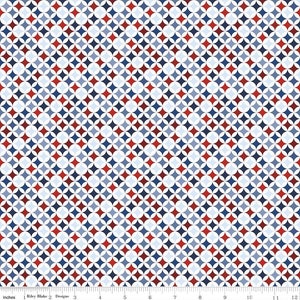 Picadilly Orange Peel in Multi by Riley Blake Designs - 4th of July, Patriotic Premium Cotton Fabric - sold in 1/2 yard increments