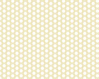 Kimberbell Honeycomb in Yellow by Maywood Studios - Premium Cotton - Sold in 1/2 Yard Increments