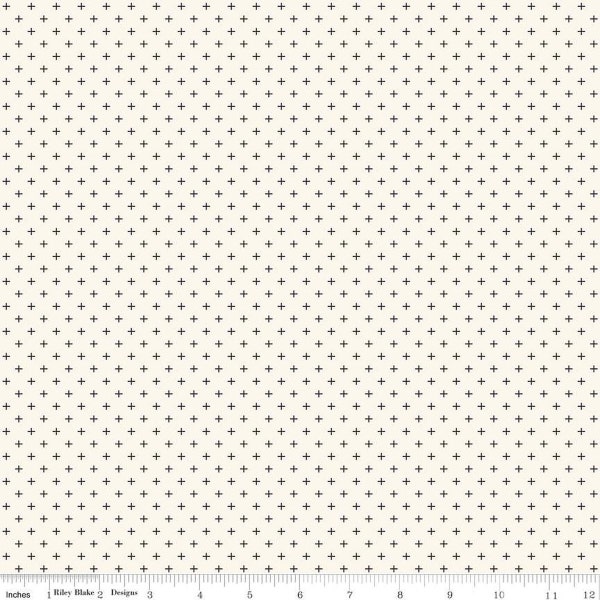 Fleur Noire Criss Cross in Cream by My Mind's Eye for Riley Blake Designs - Premium Cotton Fabric