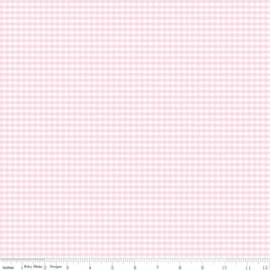 Riley Blake Small Gingham Check - 1/8&quot; gingham in Baby Pink by Riley Blake Designs - Premium Cotton Fabric - Sold in 1/2 Yard Increments