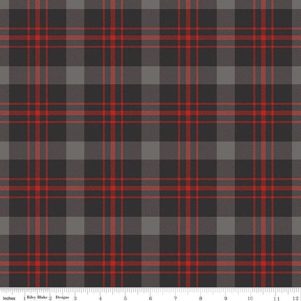 Into the Woods Tartan Black by Riley Blake Designs - cotton fabric
