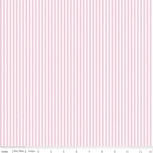 Riley Blake 1/8&quot; Stripe in Peony by RBD - Premium Cotton Fabric - Sold in 1/2 Yard Increments