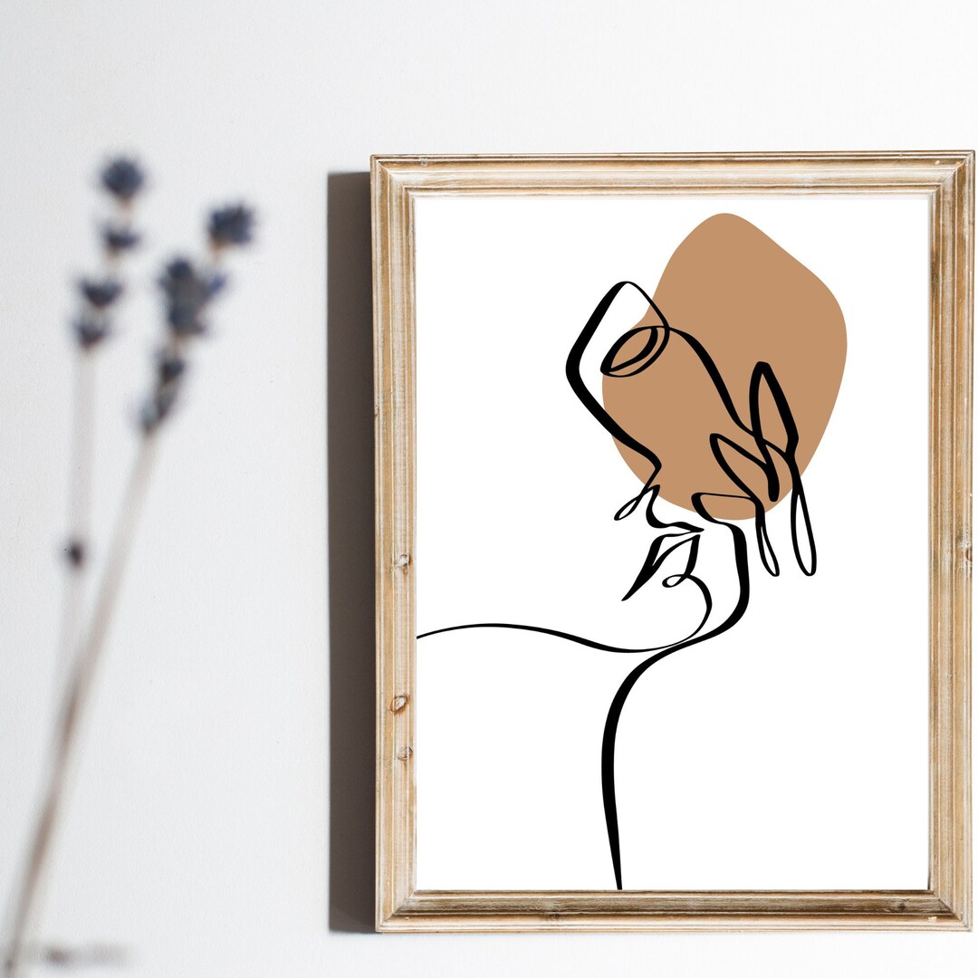 PRINTABLE WALL Art Abstract Modern, Minimalist Woman Face, Poster ...