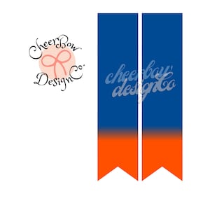 Sublimation Digital Download for 3&quot; Cheer Bow, Custom Colors, Made to order, Tail Fade, Cheer, Softball, Pom, Dance Team Bow