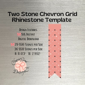 Rhinestone Template Instant Digital Download for 3&quot; Bow - 2 Stone Chevron Grid