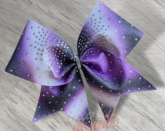 Full Out Glitter and Rhinestone Cheer Bow, Sublimated Custom Team Cheer Bow, Made to Order in your Colors