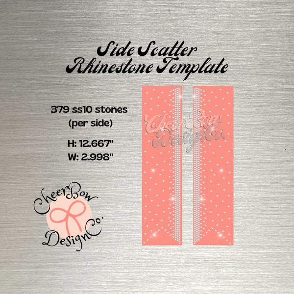 Rhinestone Template Instant Digital Download for 3" Bow - Dense to Light Side Scatter