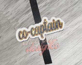 Glitter Co-Captain Cheer Bow Center: Custom 3-D Removable Design