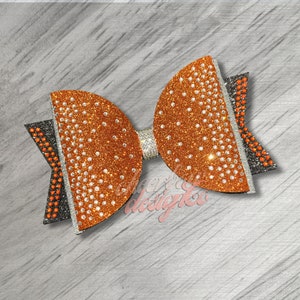 Glitter and Rhinestone 3-Layer Dolly Style Tailless Cheer Bow, Made to Order, Choice of Colors, Multiple Size Options