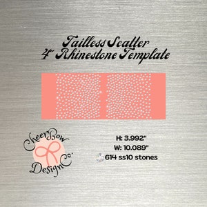 Plantilla de diamantes de imitación con descarga digital instantánea para moño de animadora sin cola de 4"