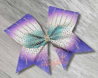 Glitter Rhinestone Cheer Bow: Sublimated Ombre Design