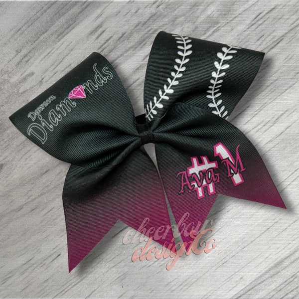 Sublimated Softball Team Bow, Made to Order, Custom Colors, Mascot Bow, Personalized Bow