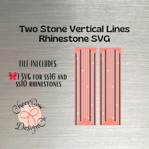 Plantilla de diamantes de imitación con descarga digital instantánea para moño de animadora de 3" - Diseño de líneas verticales SS10 y SS16